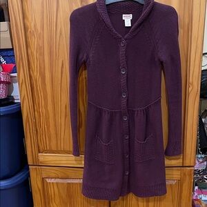 Y2K – Masimo supply company     Plum Button-Up Cardigan/ Sweater dress
